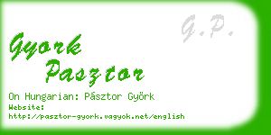 gyork pasztor business card